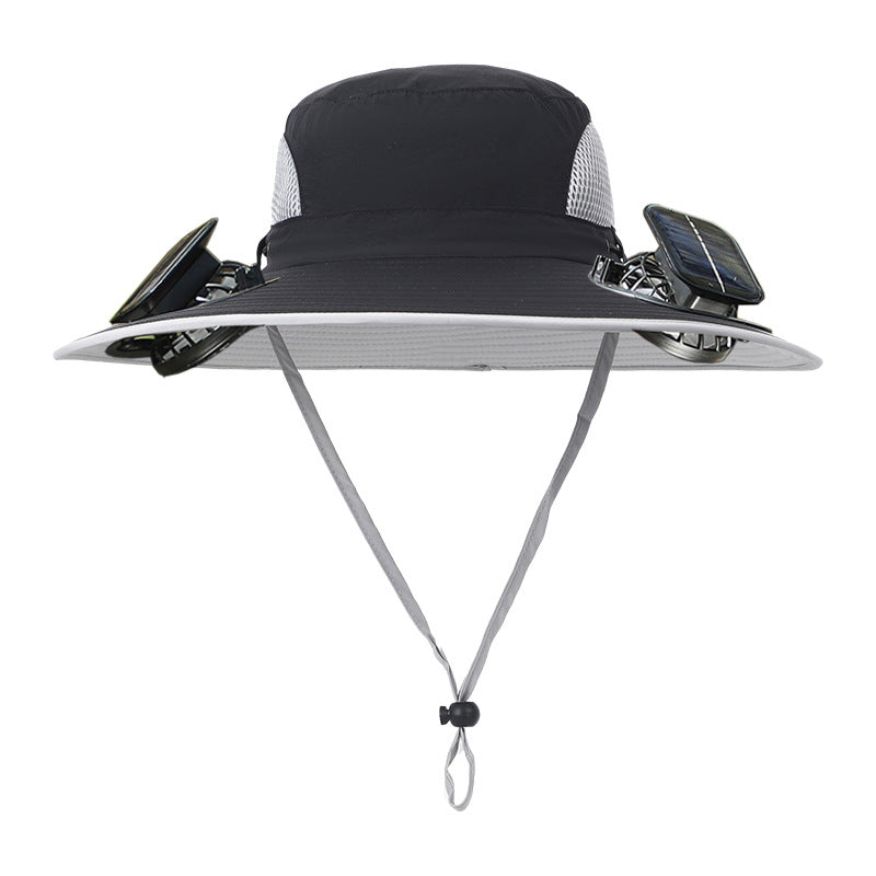 Double Fan Solar Rechargeable Sun Hat