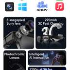 8MP AI Smart Camera  Glasses Bluetooth Sunglasses For Music Calling Translation G2