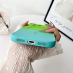Gradient fine hole lens film magnetic silicone phone case for iPhone 17 16 15 14 13 12 11 Pro Max Air magsafe charging soft case