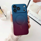 Gradient fine hole lens film magnetic silicone phone case for iPhone 17 16 15 14 13 12 11 Pro Max Air magsafe charging soft case